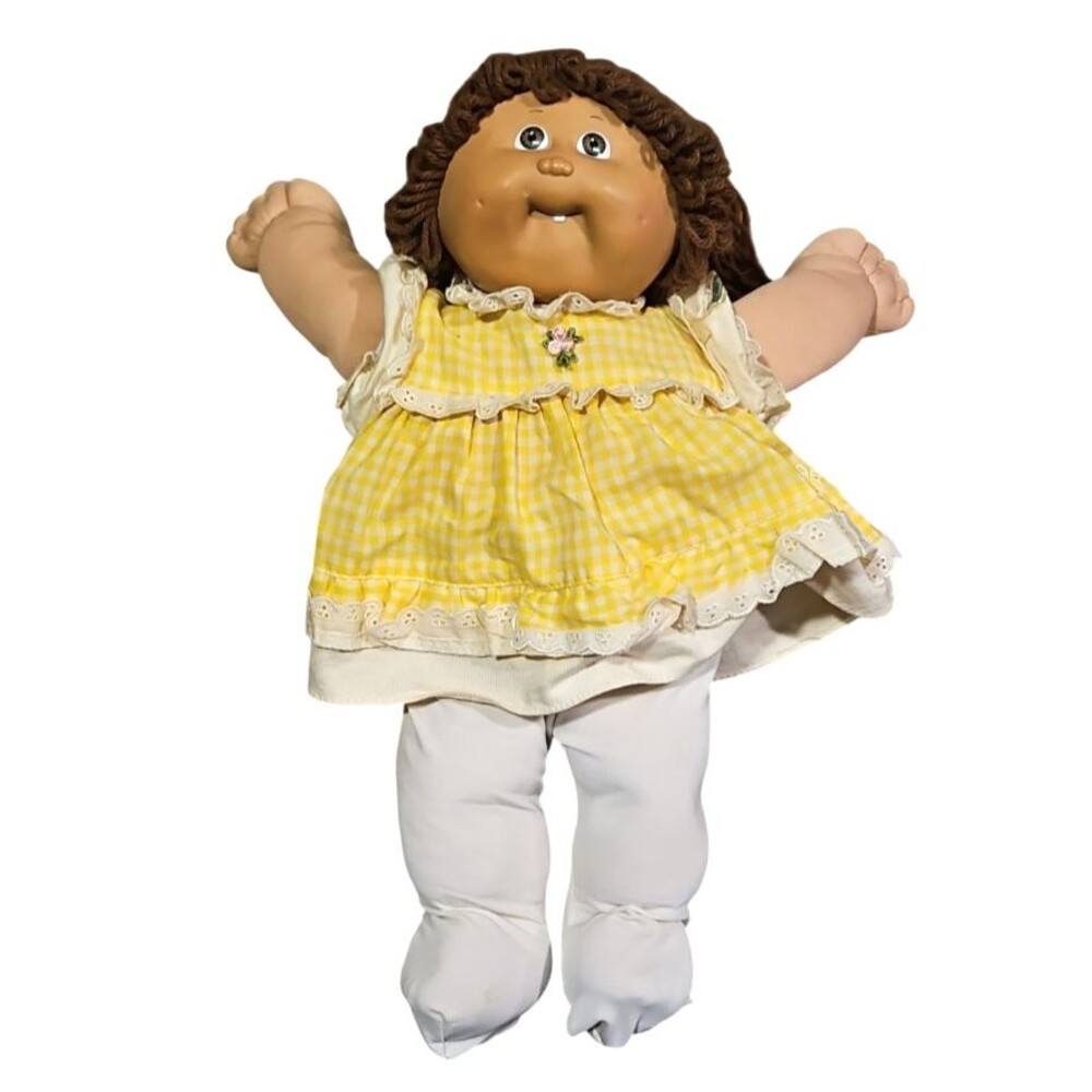 1985 Cabbage Patch Kids Doll Brown Hair Eyes Tooth Dimples OAA L25 Vintage